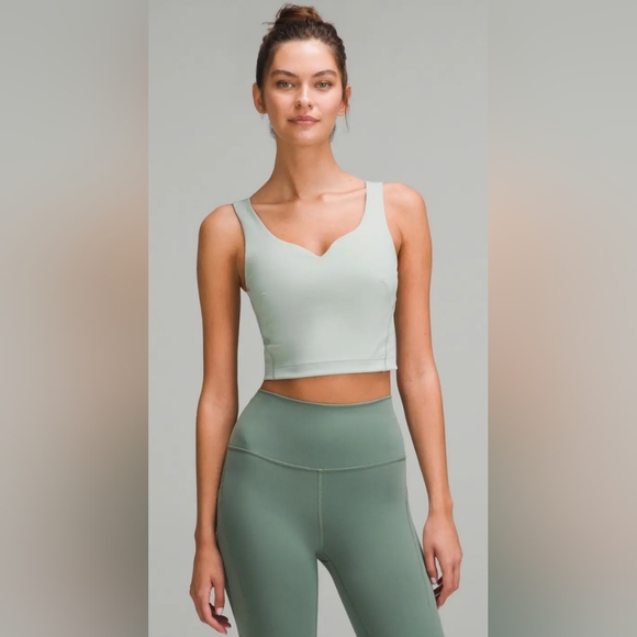 lululemon athletica Tops - Lululemon Wunder Train Sweetheart Tank Top Jade Gray Size 10